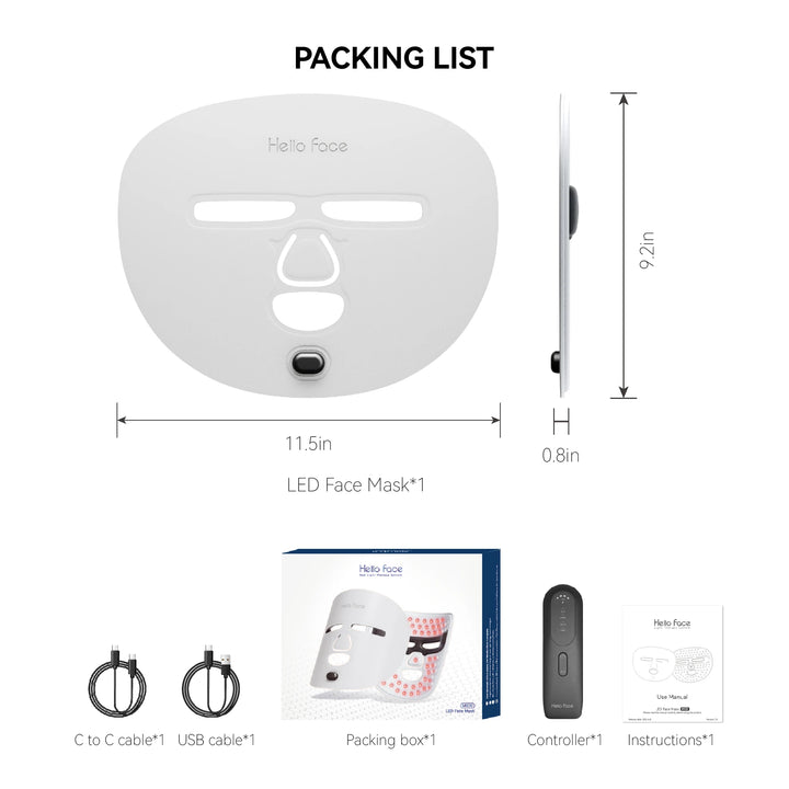 Hello Face 510K Wireless Near-Infrared and Red Light Therapy Facial Mask For Powerful Anti-ageing Professional Ultra-light Mask