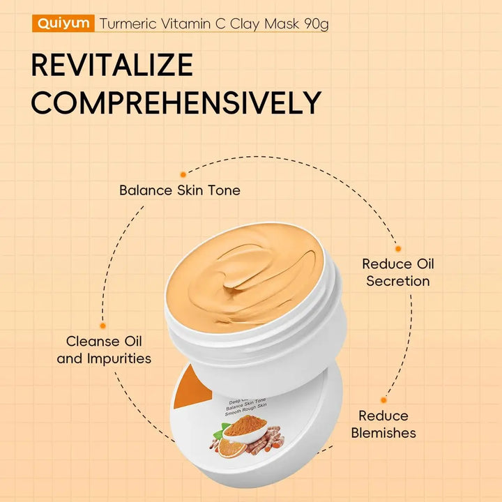 Turmeric Mud Mask Cleansing Pore Vitamin C Mud Mask Eliminate Pimples Inhibit Melanin Exfoliating Shrink Pores Face Skin Care