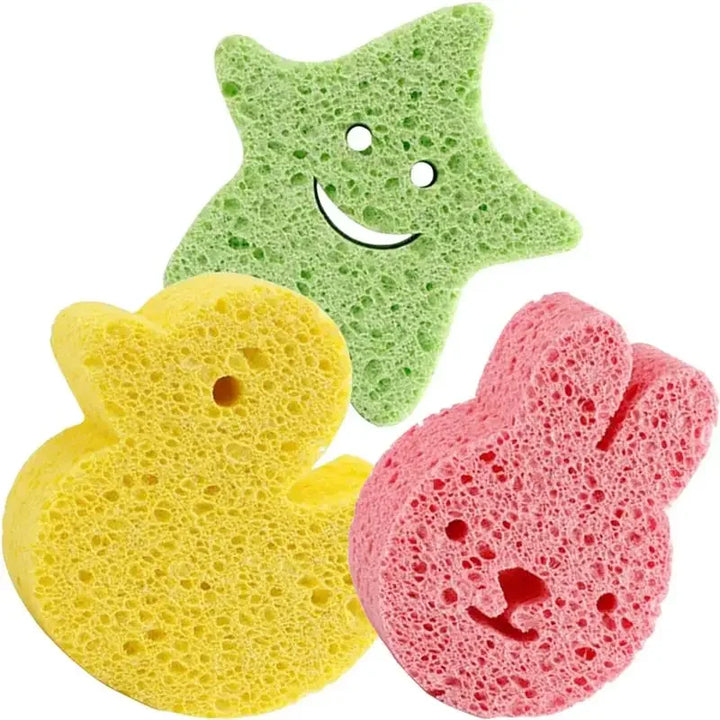 Children's Bath Sponge Sponges Body Wash Bathing Cute Frosted Wood Pulp Baby Shower Wood Pulp Cellulose Scrubber for Tools Bath