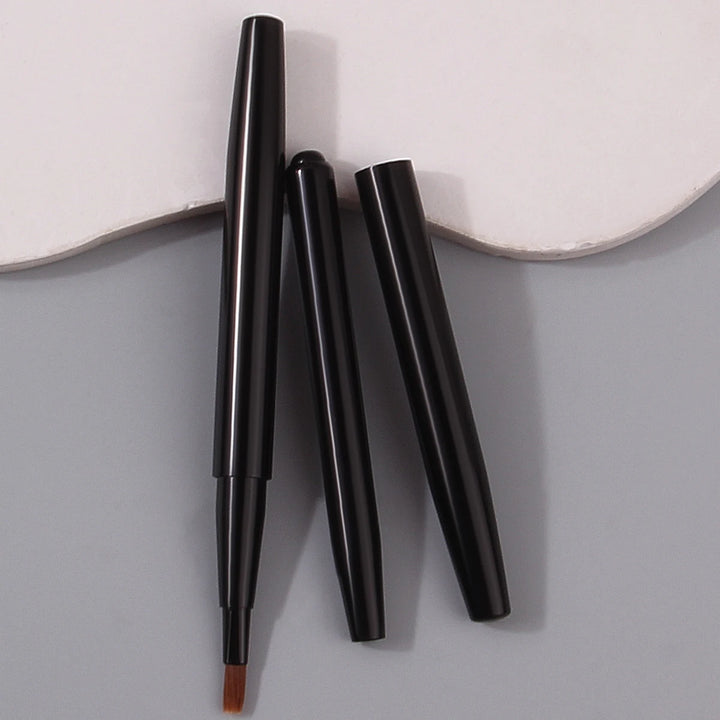 2PCS New portable retractable soft bristle lip brush with lid, makeup special lipstick brush, multi-functional beauty tool
