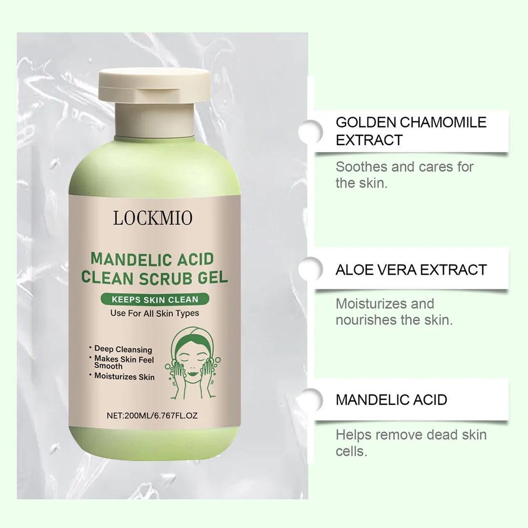 Mandelic Acid Clean Scrub Gel Gentle Exfoliator Dead Smooth Skin Care Product Deep Clean Scrub Improve Facial Texture Appearance