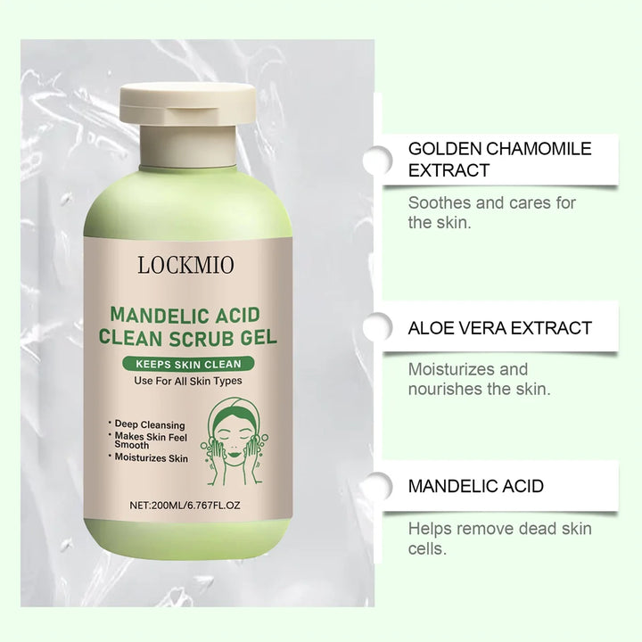 Mandelic Acid Clean Scrub Gel Gentle Exfoliator Dead Smooth Skin Care Product Deep Clean Scrub Improve Facial Texture Appearance