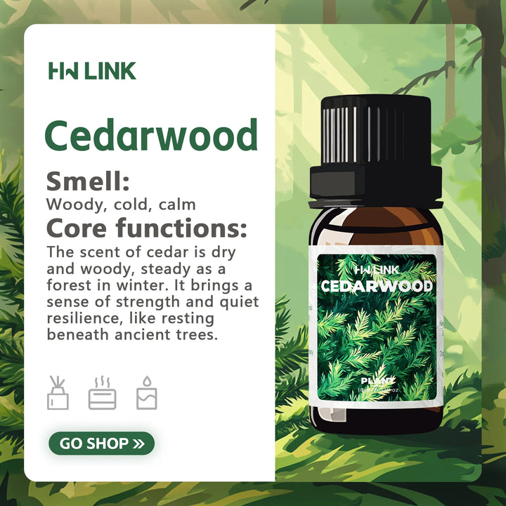 Pure Cedarwood Essential Oil 100% Pure Natural Cedarwood Oil For Hair Care, Home Diffusers, Skin Care, Aromatherapy, Massage-10m
