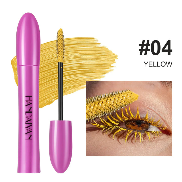 5D Colorful Silk Mascara Blue Red Black Cream Length Waterproof and Non-caking Colored Thickening Lengthening Curling Mascara