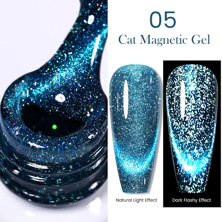 BORN PRETTY Sparkling Glass Bead Cat Magnetic Gel Nail Polish Flash White Spar Red Color Semi Permanent Soak Off UV Gel Varnish