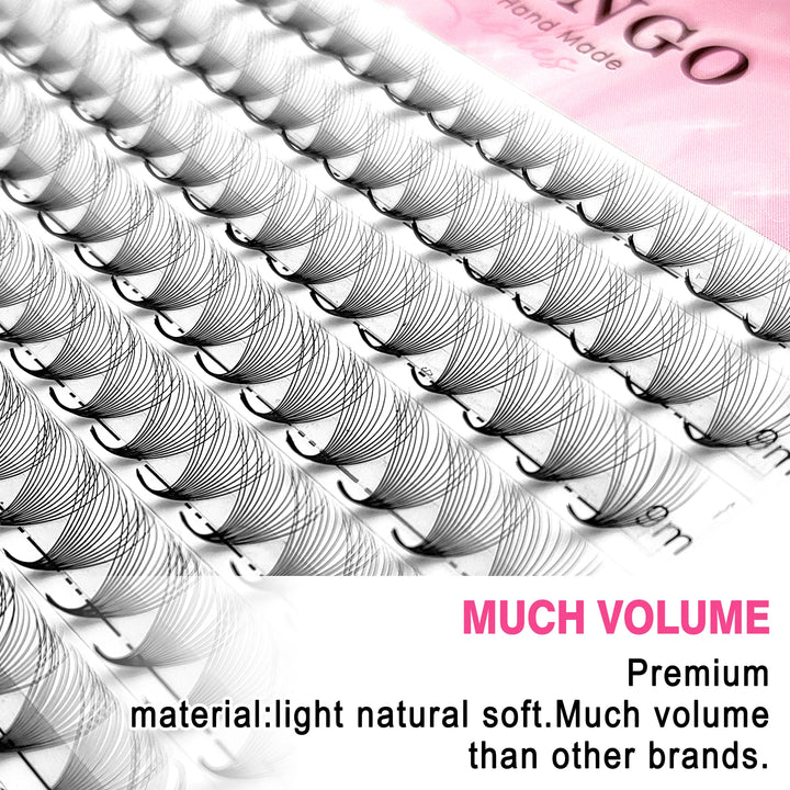 CoMango Premade Volume Fans Sharp Narrow Stem Russian Eyelash Extension Mink Eyelash Extension All Size False Lashes Tray