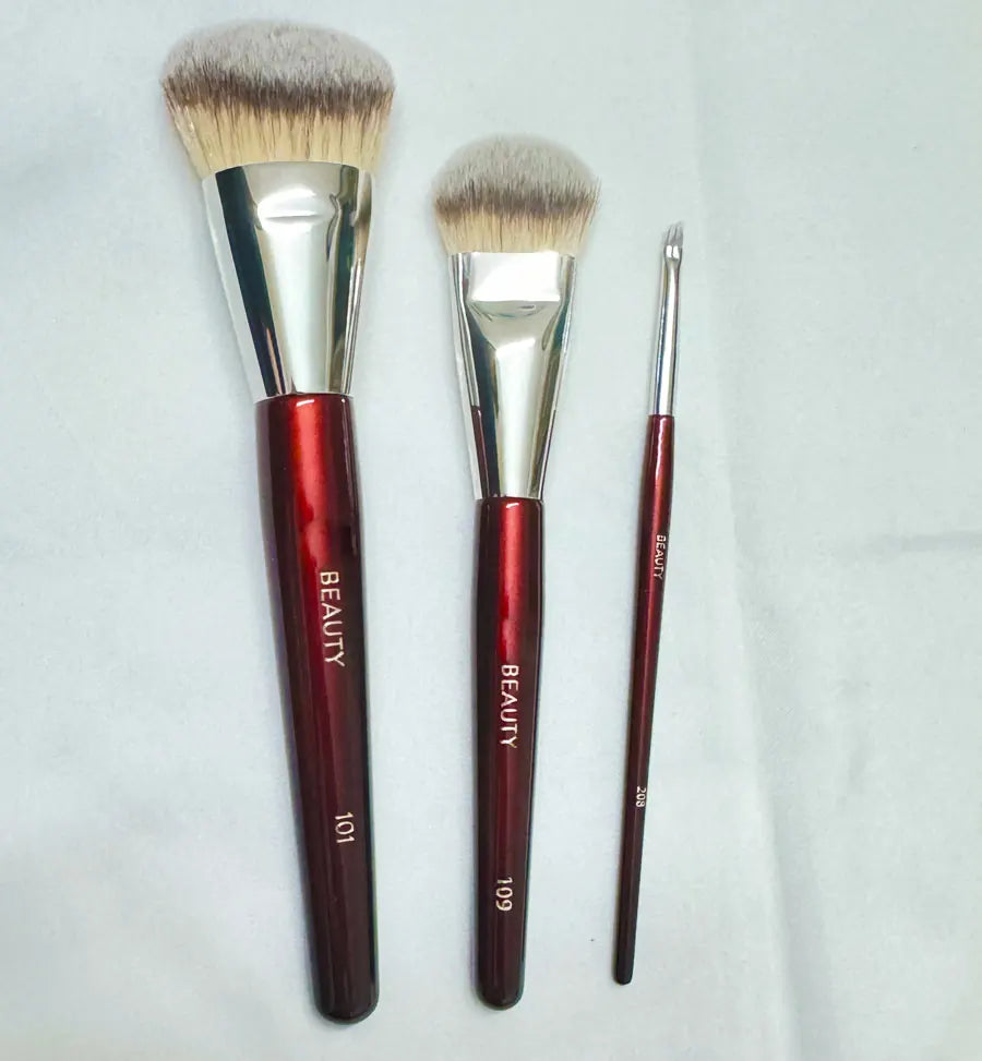 1pc 101 Contoured Foundation Makeup brushes Angled Liquid Base Concealer Make up brushes Red wood handle cosmetic tools 506