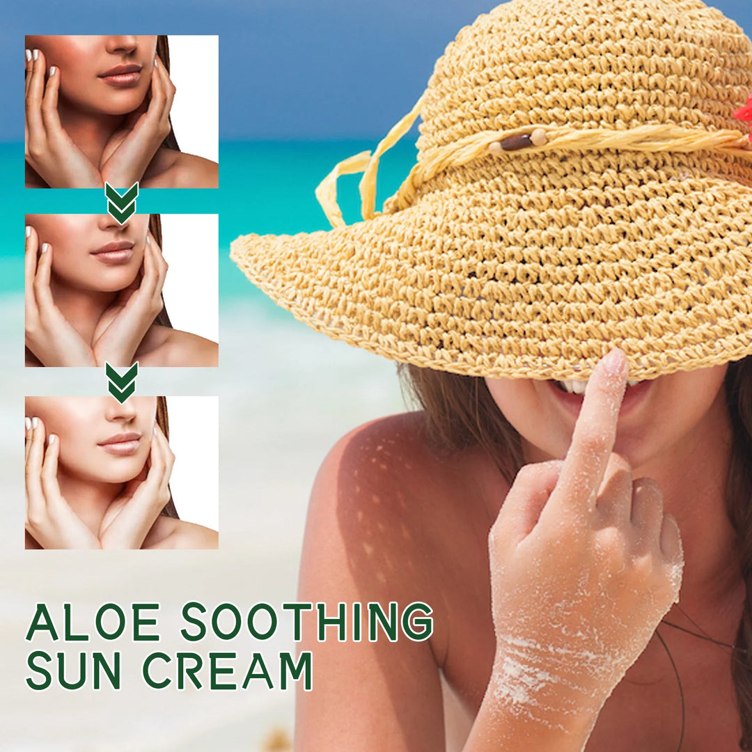 Aloe Vera Protective Cream Hydrating Refreshing UV SPF 50+ Isolation Sunscreen Moisturizing Facial Body for Daily Sun Protection