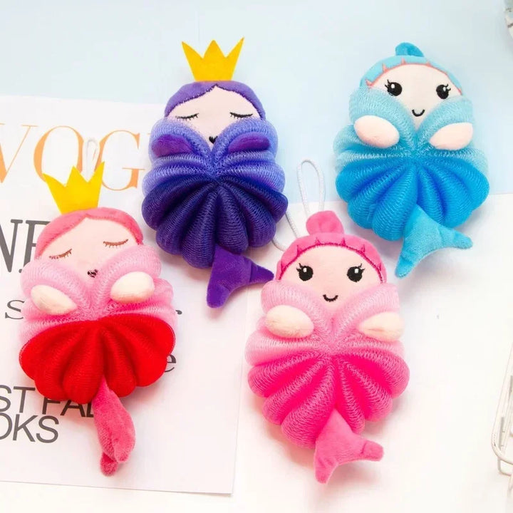 Kawaii Baby Body Bath Ball Mermaid Kids Body Brush Soft Skin-friendly Children Bath Flower Bathroom Accessories
