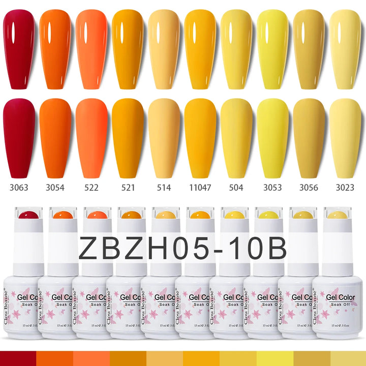 Clou Beaute 10/12/20/24pcs Gel Nail Polish Set Color 15ml White Glass Bottle Nail Art Kit Semi Permanent Gellack Nail Varnish