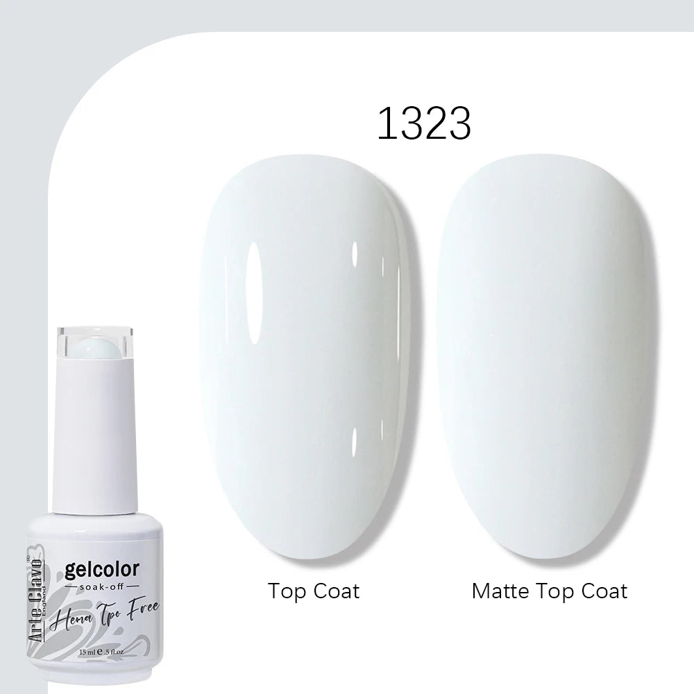 Arte Clavo Solid Color Gel Nail Polish 15ml Soak Off UV LED Gel Semi-Permanent Glitter Polish For Manicure Nail Art Salon Gel