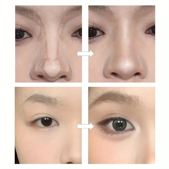 Highlighting & Bronzer Stick: Long Lasting Corrector with Brush, Brightening Concealer Pen, Nose Shadow, and Contouring