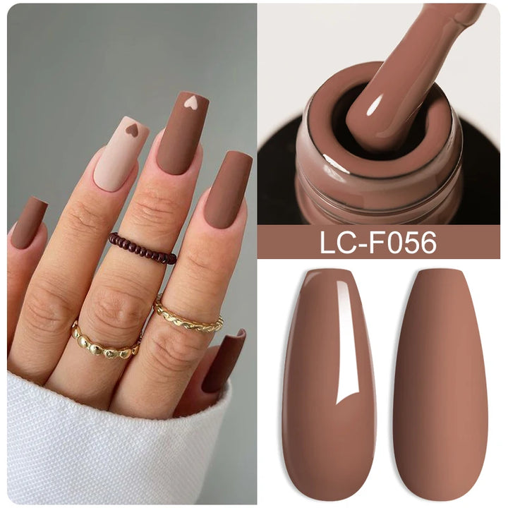 LILYCUTE 7ML Pink Glitter Nail Gel Polish Nude Natural Long Lasting Manicure Soak Off UV LED Nail Art Base Top Coat Gel Varnish