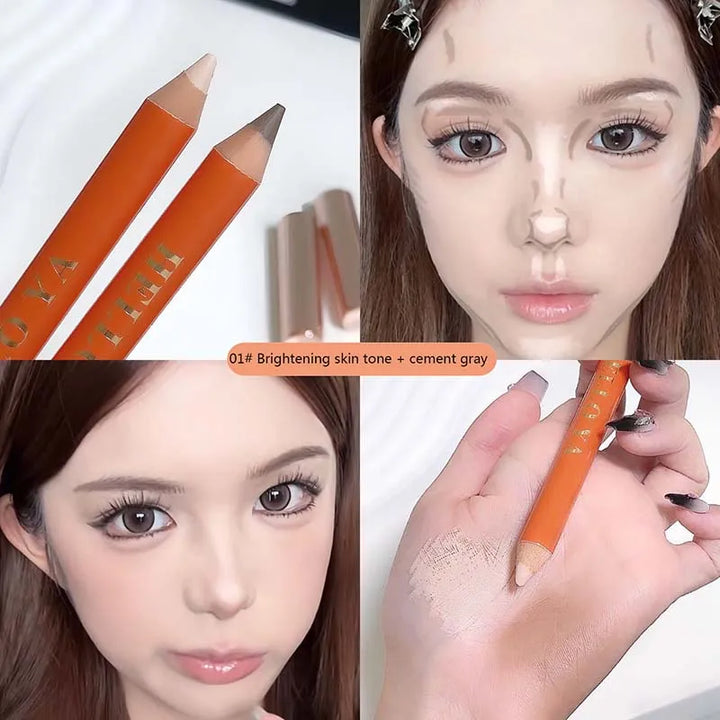 Double-ended Contouring Shading Pen Face Brighten Nose Shadow Profile  Natural Three-dimensional Highlight Stick Korean Makeup