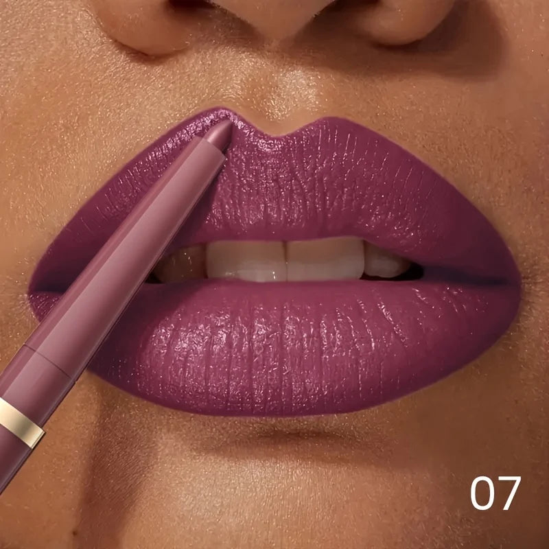 Long-lasting Waterproof Matte Nude Lip Liner - High Pigmentation, Retractable, Smooth Application, Natural Look