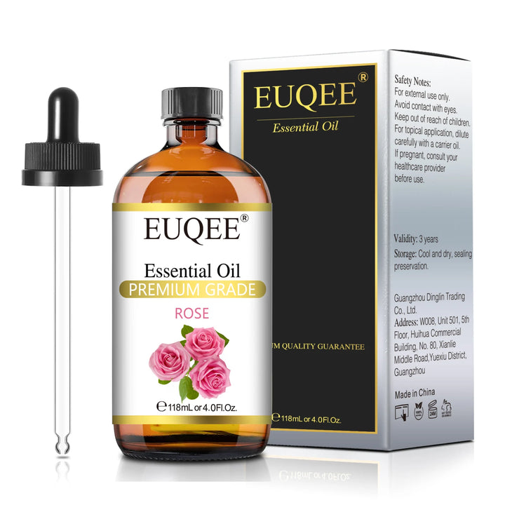 EUQEE 118ML Lavender Jasmine Eucalyptus Vanilla Peppermint Essential Oils with Glass Dropper For Humidifier Candle Making