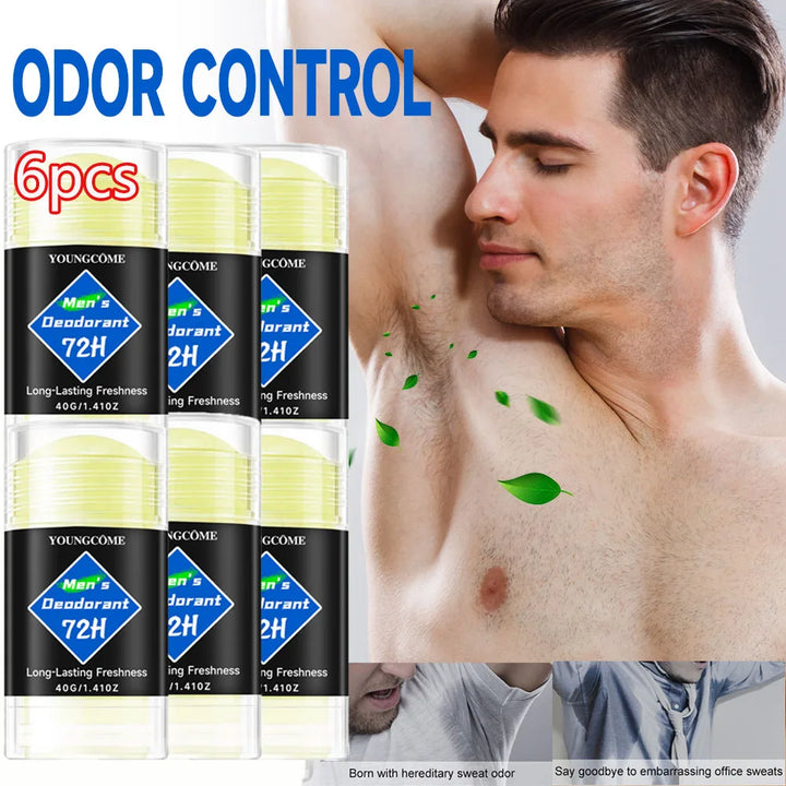 Men Deodorant Stick Anti Sweating Keep Drying Lasting Fragrance Remove Armpit Odor Underarm Refresh Sticks Antiperspirant 1/6pcs