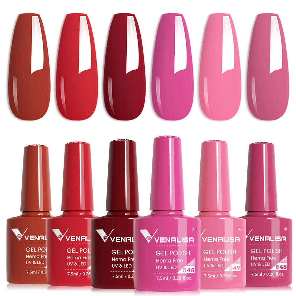 Venalisa HEMA TPO FREE Nail Gel Polish Glitter Gorgeous Full Coverage Soak Off UV LED French Nail Jelly Pink Nude Collection
