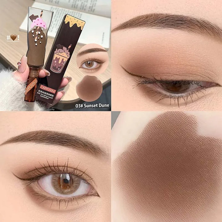 Cappuvini Milk Tea Velvet Liquid Eyeshadow Monochrome Matte Makeup Long-lasting Eyeshadow