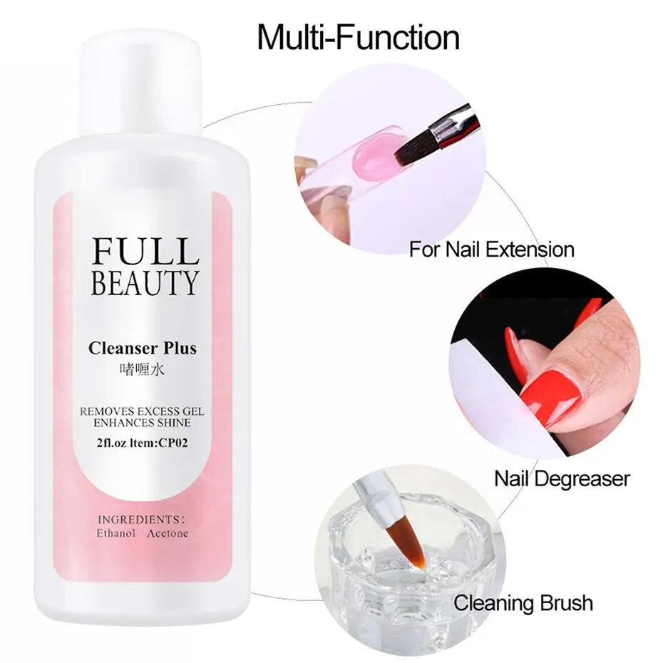 35ml Nail Liquid Slip Solution for Poly Nail Extension Gel Quick UV Builder Acrylic Gel Polish Degreaser Cleanser