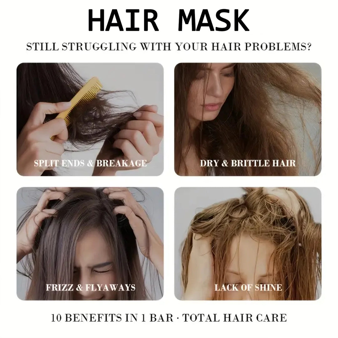 10-in-1 Hair Mask: Rosemary, Batana, Chebe, Argan, Pumpkin, Almond, Jojoba Oils For All Hair Types. Keratin Enriched.