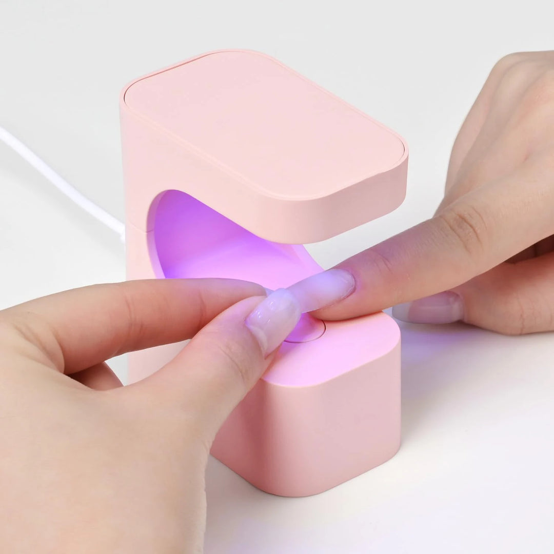 Rechargeable Small Cube Gel Nail Lamp, Compact Quick-Dry Nail Polish Curing Light for Home Use, Non-Blackening Design