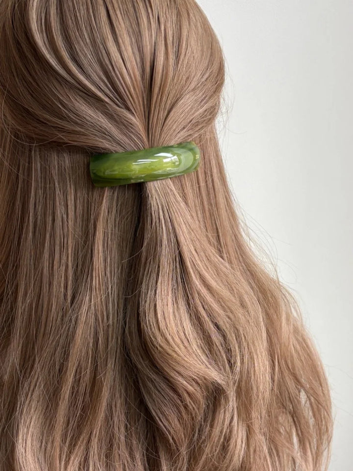 Acetate Hair Clips For Women French Style Curve Barrette Clip Beige Green Brown Hairpin For Thin & Thick Hair Non-slip Accessory