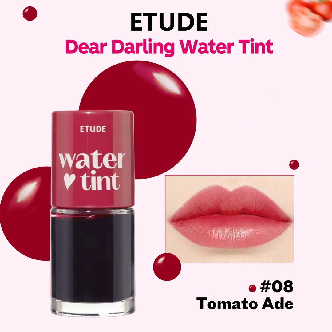 ETUDE Dear Darling Water Tint,Non-Sticky & Breathable,Watercolor-Like Sheer Finish,Brightening Lip Tint,K-Beauty,Korean Makeup