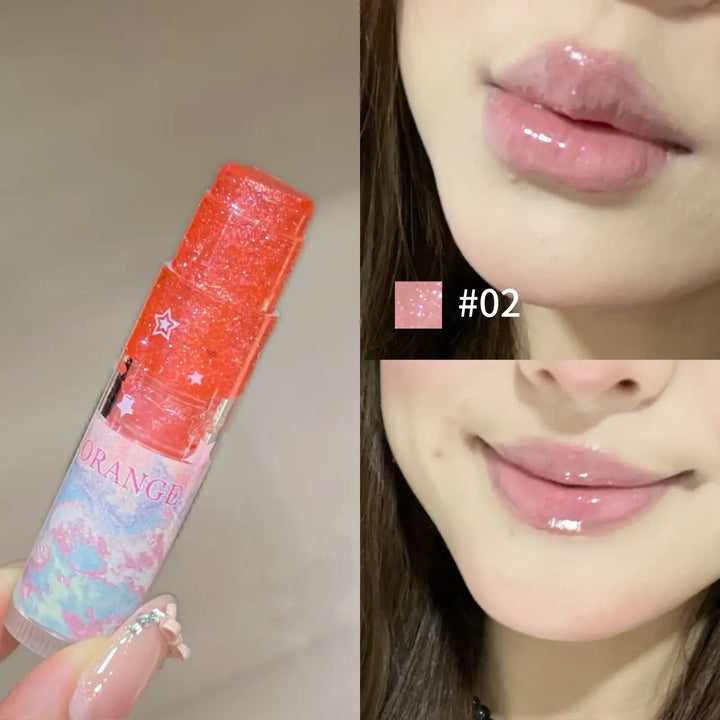Herorange Glitter Star Lip Balm Moisturizing Repair Shiny Plump Lips Multi-Use for Daily Base Makeup