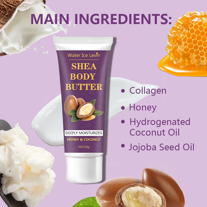 Shea Butter Body Cream,24H Moisturizing Makes Skin Softer,Elastic,Firming Skin,Body Massage Nourishing for Dry Cracked Light Tan