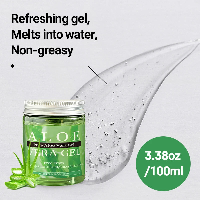 YUVK Pure Aloe Vera Gel Cold-Pressed Natural Facial Moisturizer for Face And Hair - Skin Hydrator And Hair Conditioner