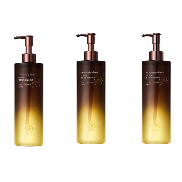 RUYI Black Tea Makeup Remover Oil Gentle Deep Clean Face lip Eyes three-in-one Beauty Make-up Cleansing Oil for women men 300ml
