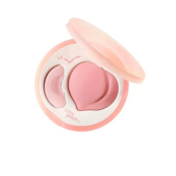 LITTLE ONDINE Peach Highlighter Cream Makeup Bronzers Powder Texture Duo Color Matte Face Brightener Palette