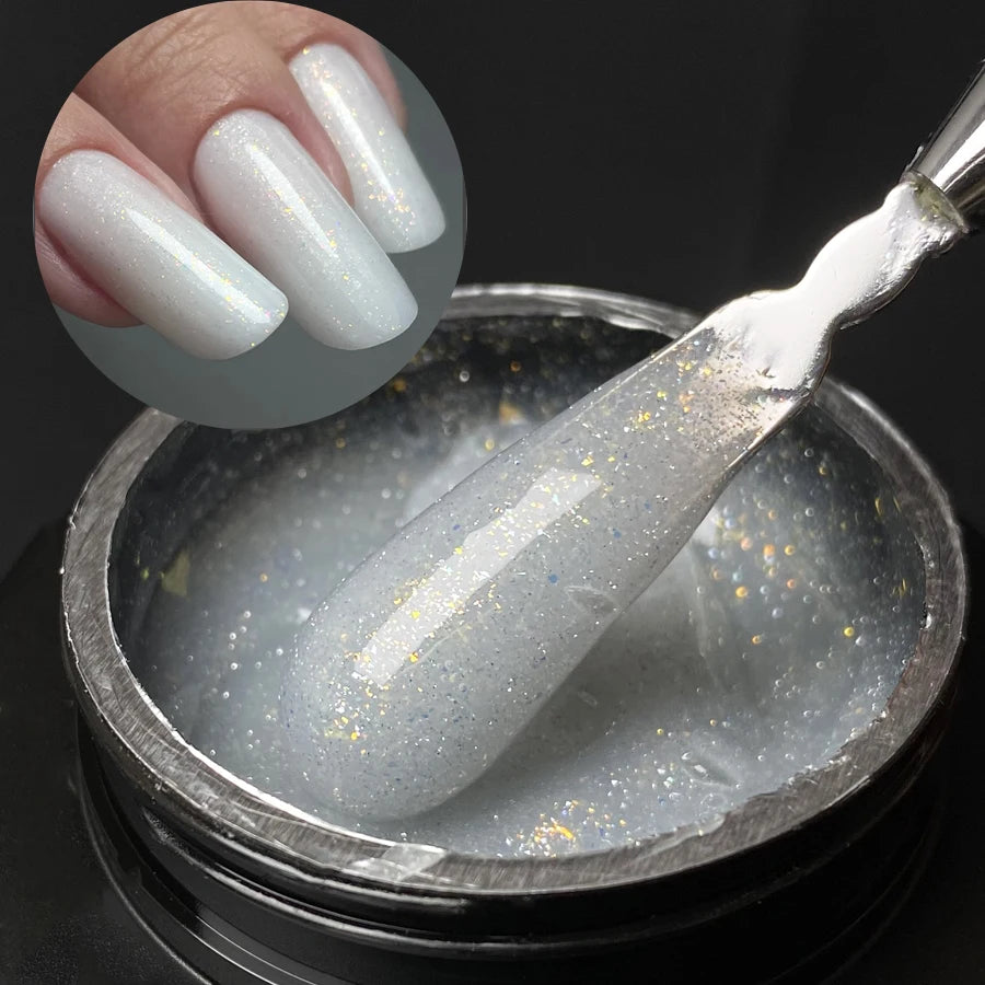 Jillnails 50g Self Leveling Medium Gel 50ml Milky Pink  White Gel Builder for Nails Extension Nail Building