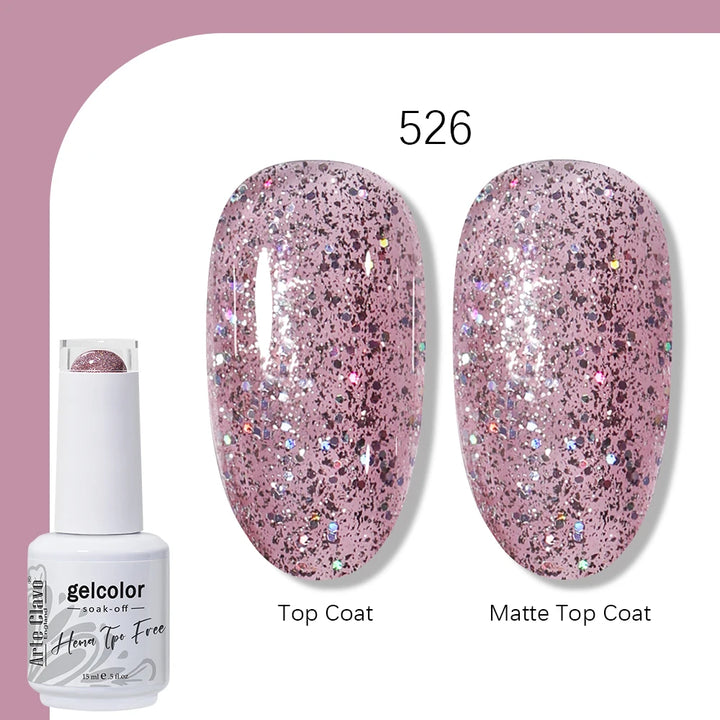 Arte Clavo Solid Color Gel Nail Polish 15ml Soak Off UV LED Gel Semi-Permanent Glitter Polish For Manicure Nail Art Salon Gel