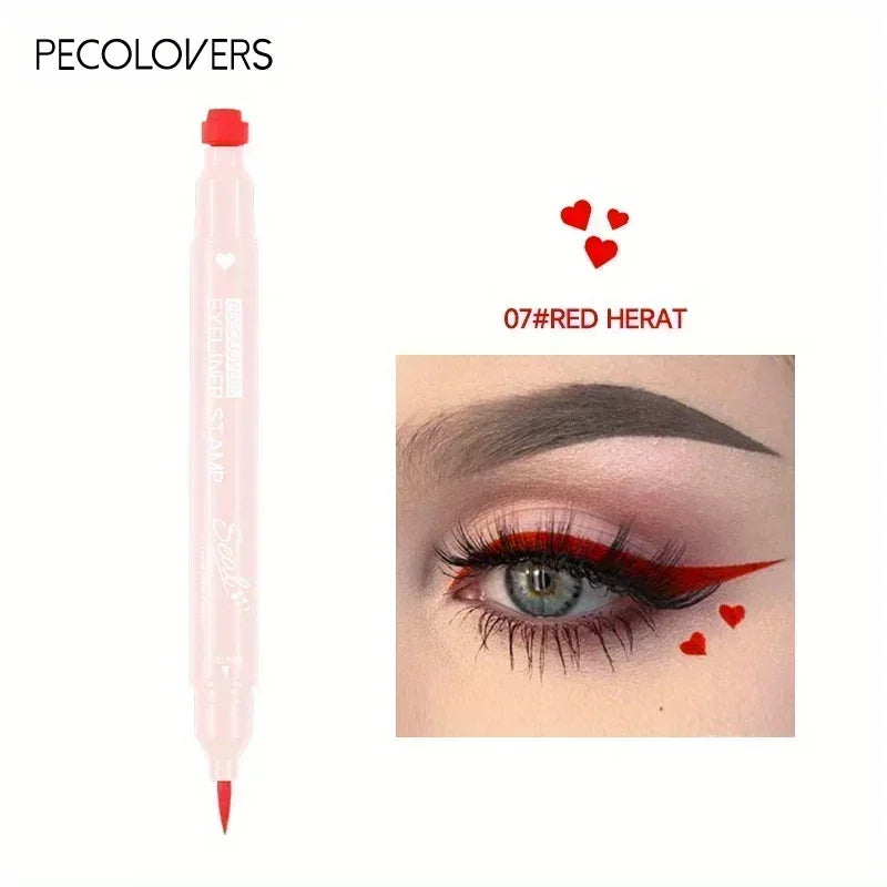 1PC Waterproof Double-headed Eyeliner - Including Star/love/moon Pattern, Quick Drying, Suitable for Beginners and Professionals