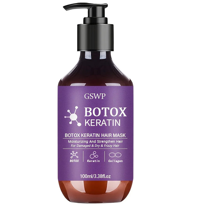 GSWP Botox Keratin Hair Mask, moisturizes and strengthens damaged hair, reduces frizz, split ends and tangles.100ml/200ml