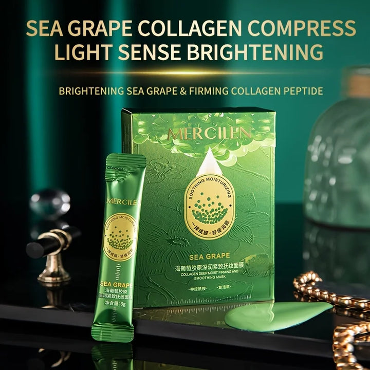 10pcs Mercilen Sea Grape Peeling Facial Masks Anti Wrinkle Moisturizing Hydrating Anti-Aging Peel-Off Face Mask Tearing Masks