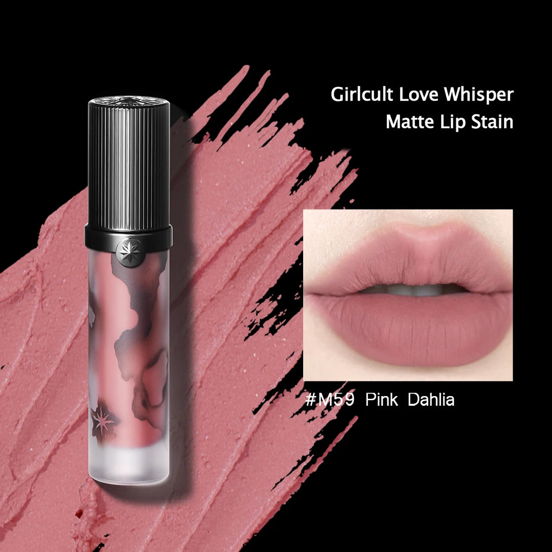 Girlcult Love Whisper Matte Lip Stain,Velvet Matte Texture,Lightweight Non-Drying,Soft-Focus Matte Finish,Edgy Makeup Looks,Gift