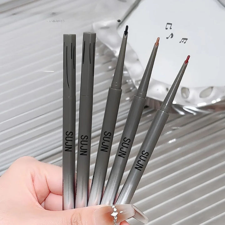 1Pc Matte Wine Red Silky Long-lasting Eye Liner Gel Pencil Lasting Smooth Easy To Color Waterproof Flat Head Eyeliner Eye Makeup