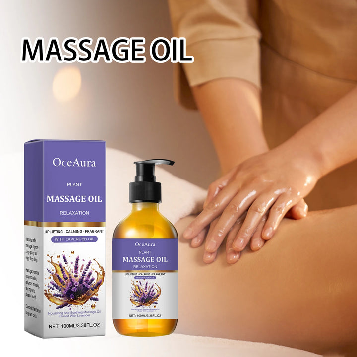 Lavender Essential Oil Moisturizing Body Skin Smoothing Soft Stress Relief Muscle Sore Help Sleep Spa Relaxing Massage Oil