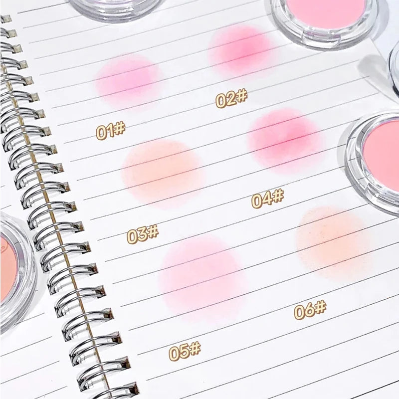 Single Color Blush Matte Natural Cheek Tint Brighten Face Waterproof Face Contouring Cosmetics Blush Powder Soft Female Makeup