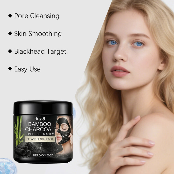 Bamboo Charcoal Peel-Off Mask - Hydrating and Moisturizing, Gentle Cleansing for Facial Skin, Daily Soft and Refreshing Care