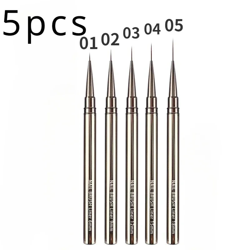 Nails Art Liner Brushes Elongated Lines Striping Drawing Painting  6/9/12/15/18/25mm Nail Design Pen Professional Manicure Tool