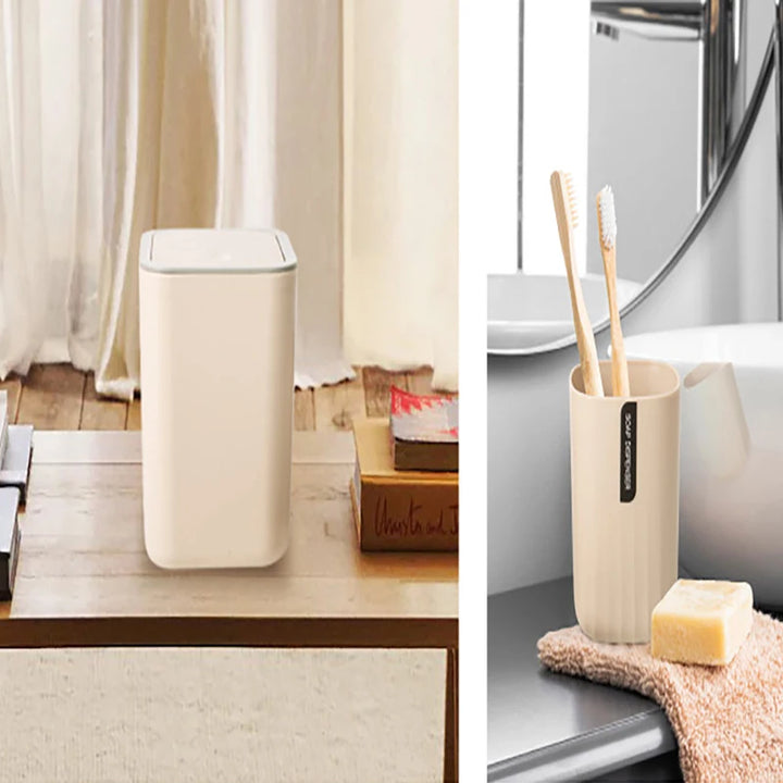 Bathroom Accessories Sets, Toothbrush Holder, Lotion/Soap Dispenser, Cup, Soap Dish, Classic Contemporary Modern Decorative