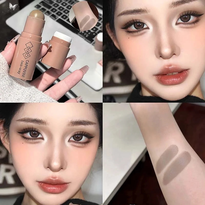Face Contour Bronzer Stick Moisturizing Silky Three-dimensional Contour Pen Natural Matte Gray Brown Nose Shadow Makeup Contour