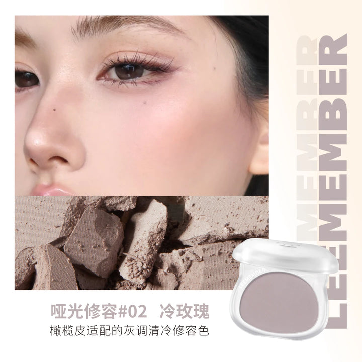 LEEMEMBER Contour Highlighter Powder Matte Fine Powder Longlasting Oil Control Natural Face Bronzer Brighten Makeup
