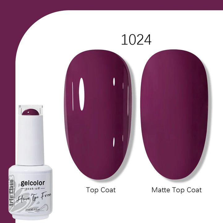 Arte Clavo Solid Color Gel Nail Polish 15ml Soak Off UV LED Gel Semi-Permanent Glitter Polish For Manicure Nail Art Salon Gel