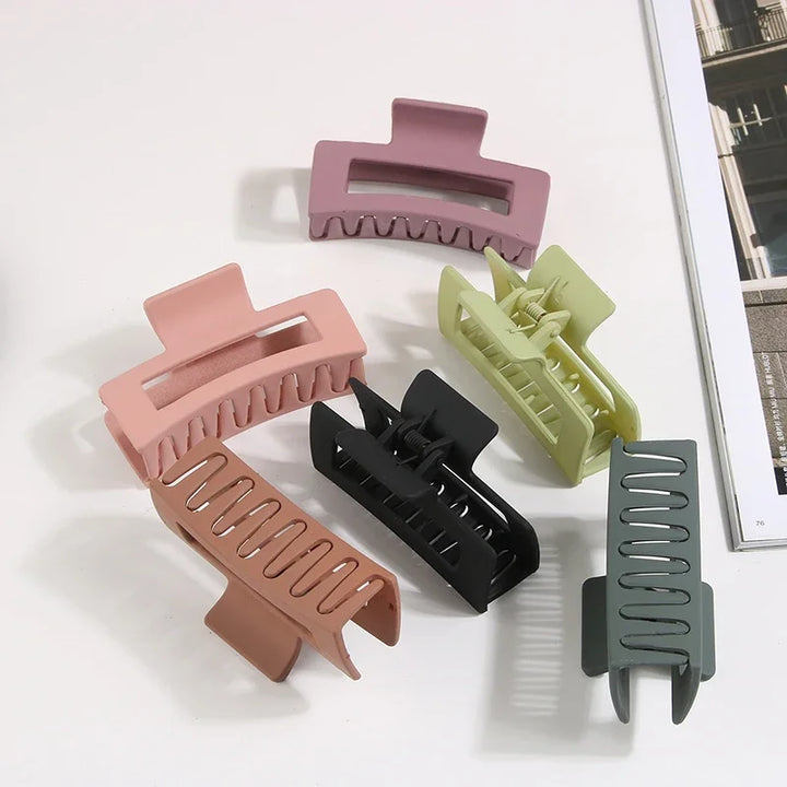 8.5cm 10.5cm Large Square Matte Hair Claw Clip Non Slip Solid Color Shark Hair Clip for Women Girls Hair Accessories