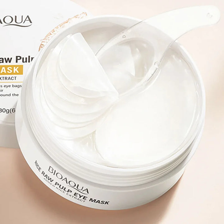 60pcs BIOAQUA White Rice Collagen Eye Mask Anti Dark Circles Whitening Anti-Aging Moisturizing Eye Patches Skin Care Gel Masks